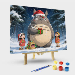 My Neighbor Totoro - Totoro, Satsuki & Mei - Snowy Forest, Christmas Wreath