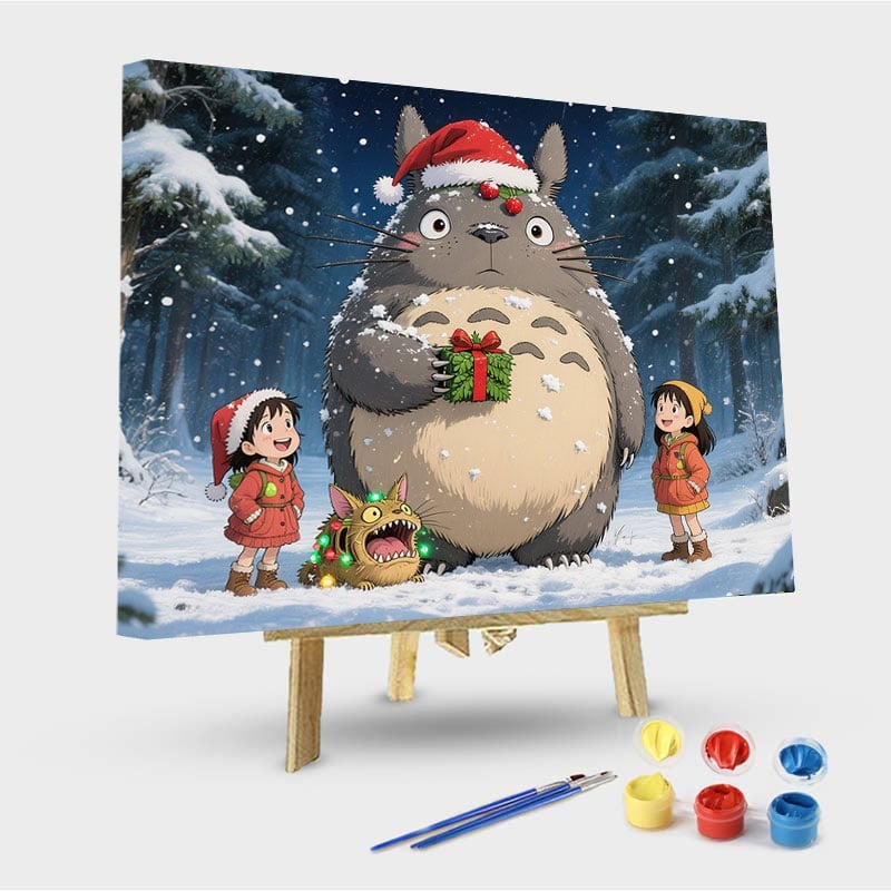 rwdpbn-christmas-014.jpg My Neighbor Totoro - Totoro, Satsuki & Mei - Snowy Forest, Christmas Wreath